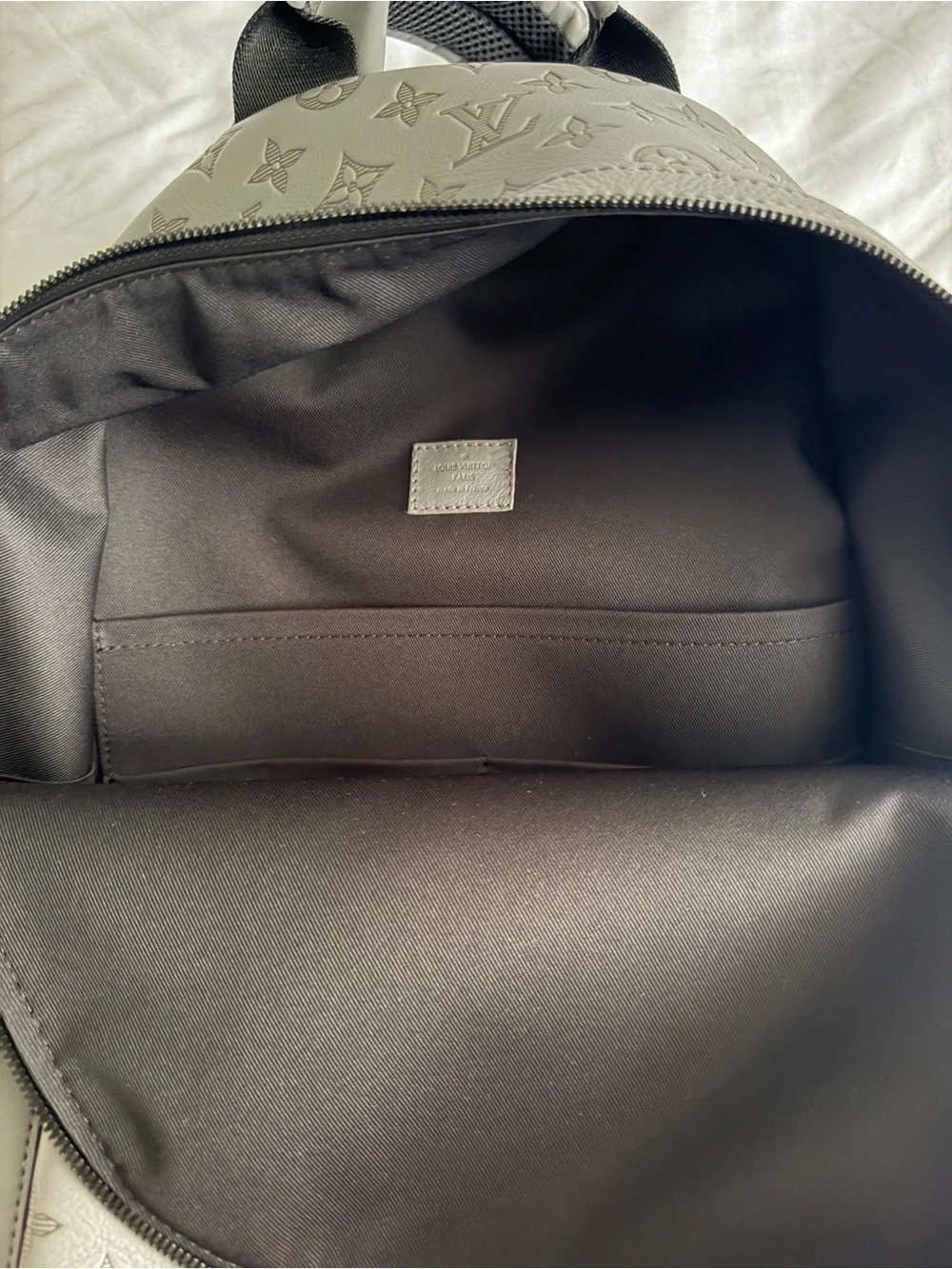 Louis Vuitton Grey Embossed Monogram Backpack